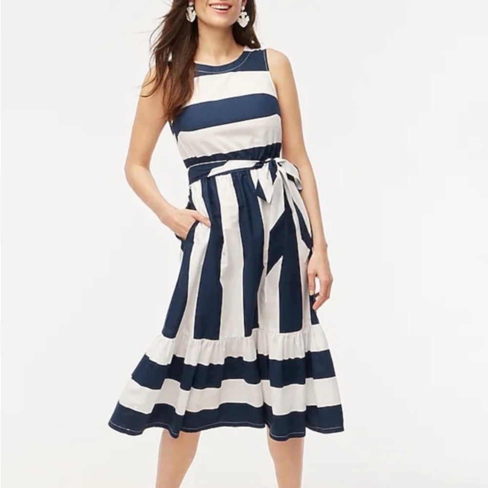 J. Crew Bold Stripe Midi Dress